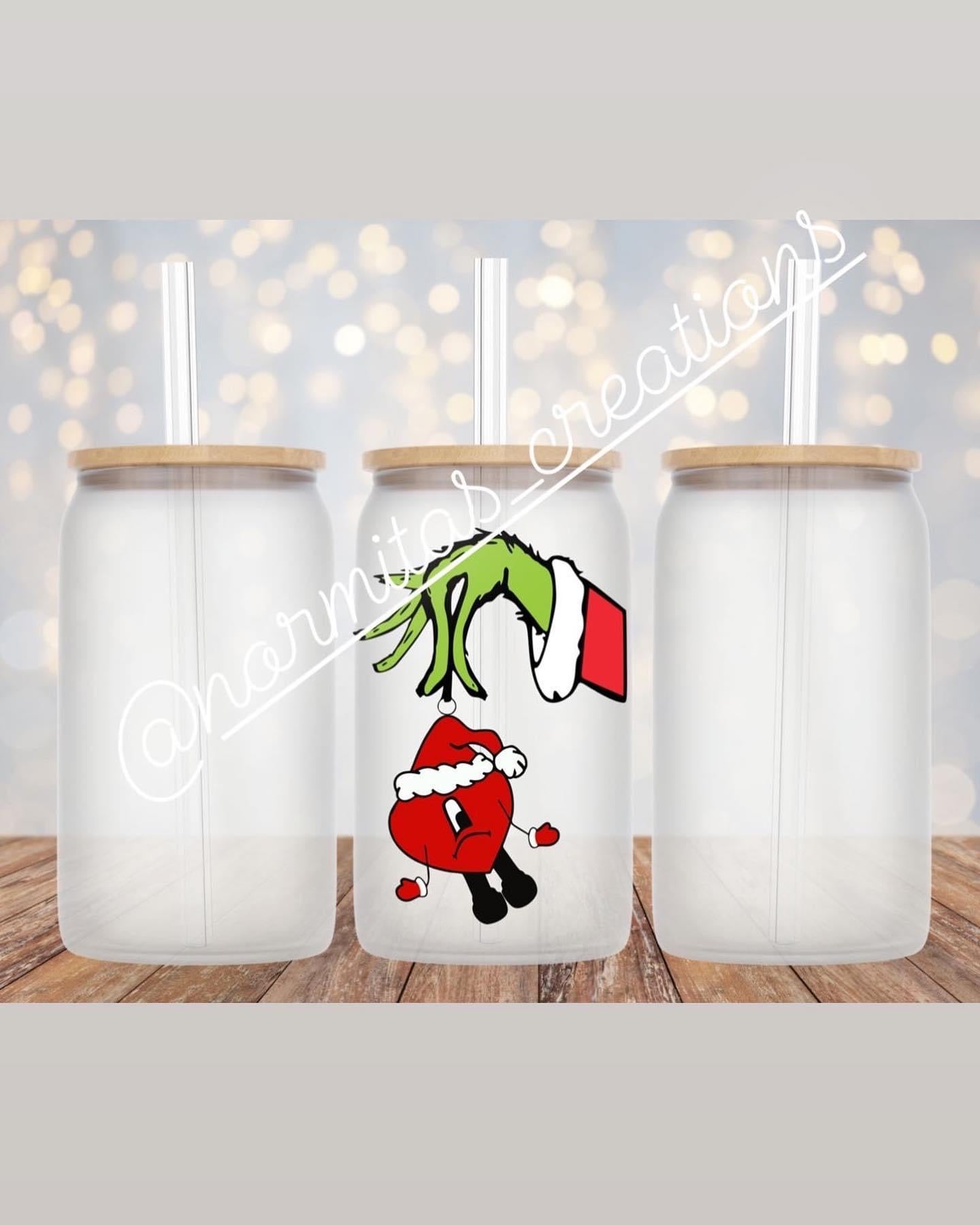 Personalized frosted glass tumbler